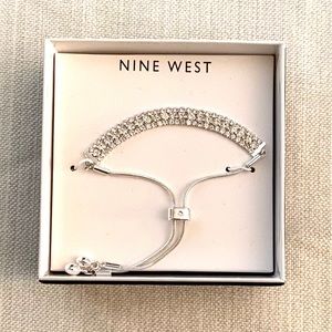 Silver & clear rhinestone adjustable bracelet